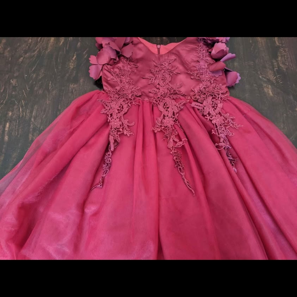 Elegant Kids Formal Dress in Deep Pink